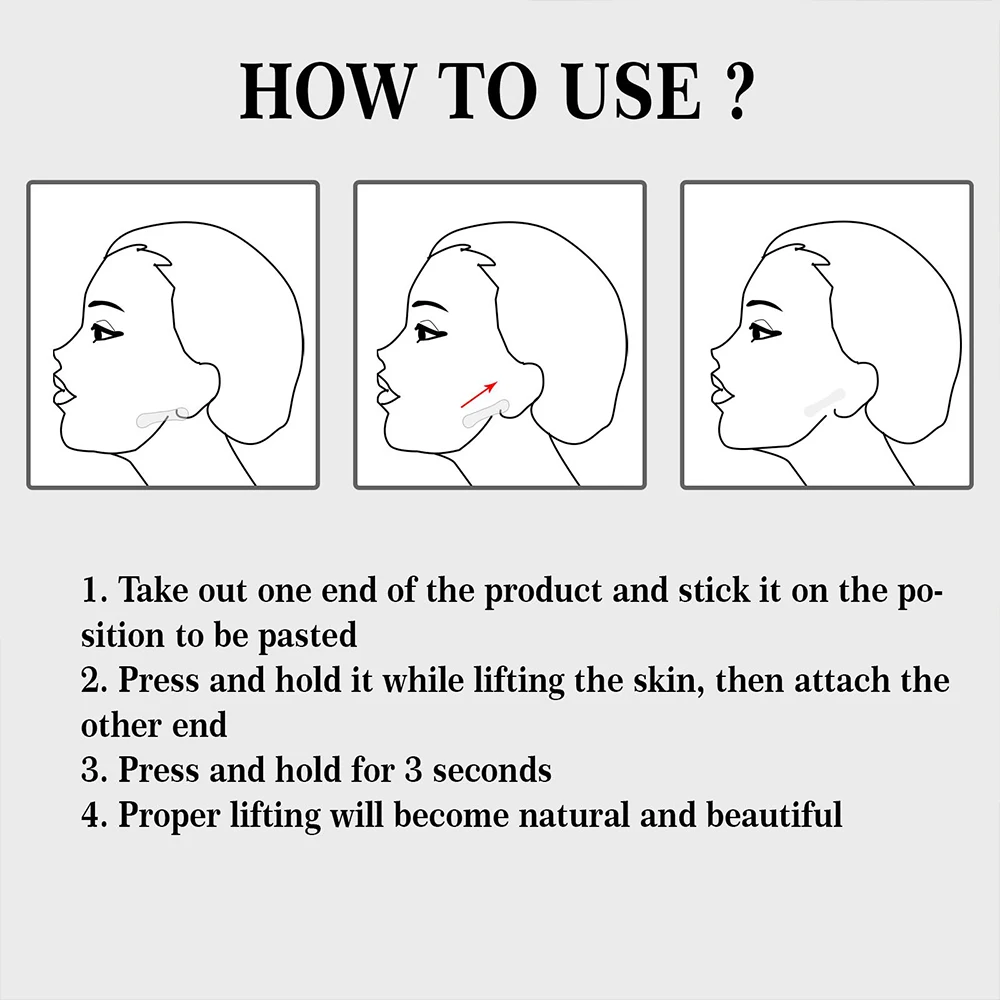100Pcs Face Lift Invisible Tapes for Face V Line Eyes Lifting Wrinkle Remover Tighten Chin Tape V-Shaped Facial Skin Care Tool - Image 5