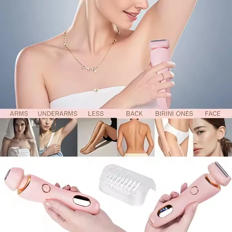 Professional 2 in 1 Wet Dry Electric Waterproof Razor Hair Removal Lady Shaver Trimmer for Bikini Leg Arm Underarm Area - Image 10