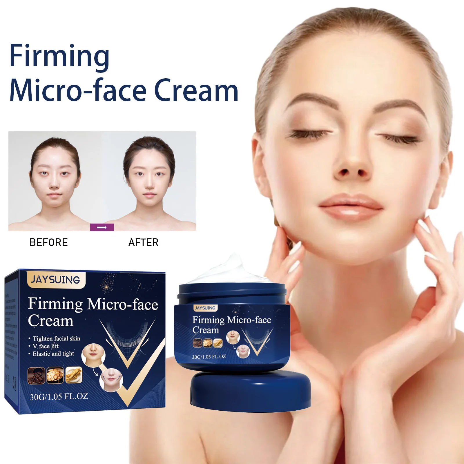 V Shape Slimming Cream Tighten Mandibular line Slimming Masseter Muscle Face Fat Burning Cream Facial Care New - Image 6