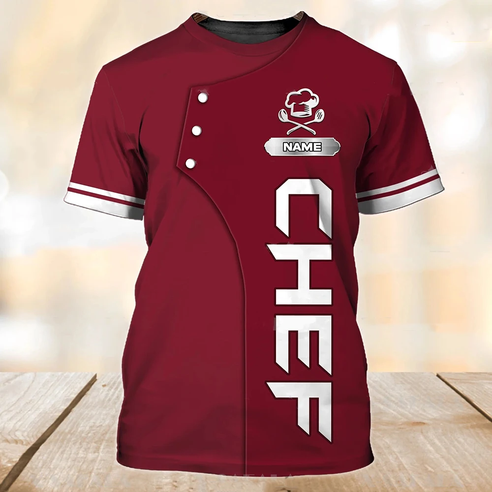 Summer Men's T-shirt Summer Short Sleeve Kitchen Items Printed Chef Clothes Round Neck Oversized Men's Clothing Street Tops Tees - Image 28
