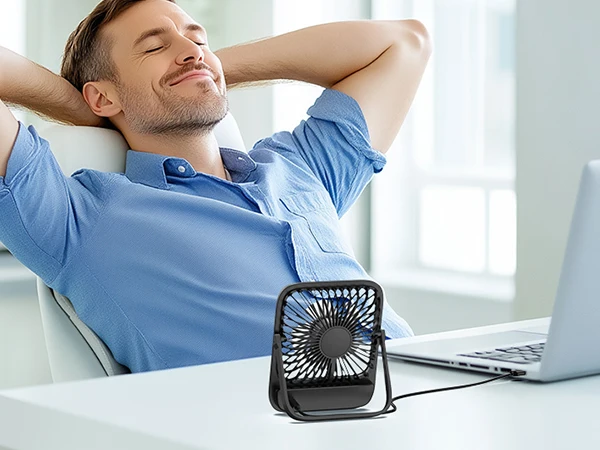 Warmco Mini USB Desk Fans Portable USB-C Desktop Cooling Fan 3-Speed Adjustable 180° Rotation Quiet Small Personal Fan for Home - Image 15