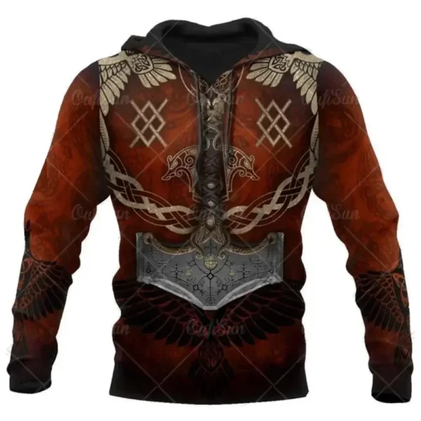 2023 New Autumn Men's Hoodie Wolf Print 3D Sweatshirts Urban Trendy All-Match Oversized Tops Poleron Hooded Clothes Men Clothing - Image 13