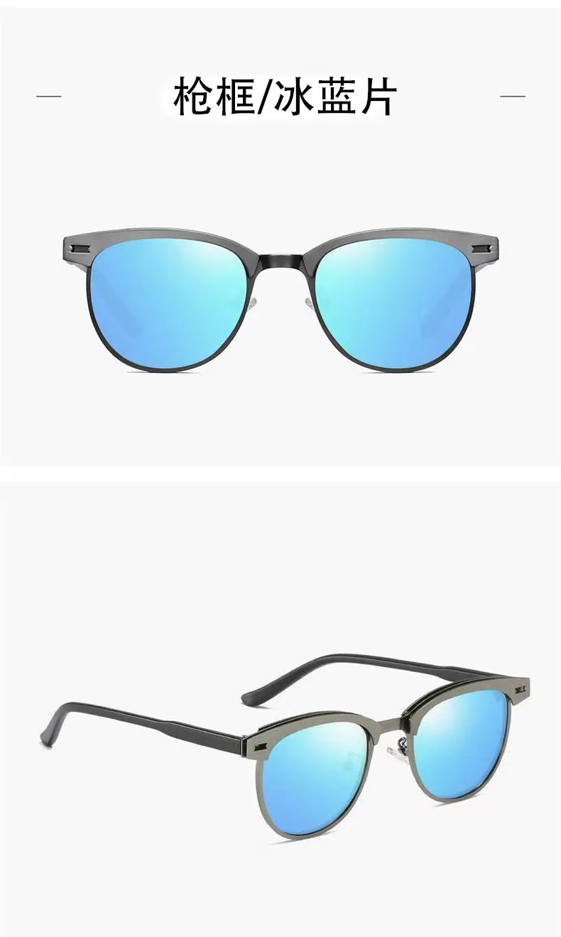 Polarizing Sunglasses Men Small Round Frame Retro Flow Sun Protection UV Glasses Sports Outdoor Travel Eyewear T248 - Image 7