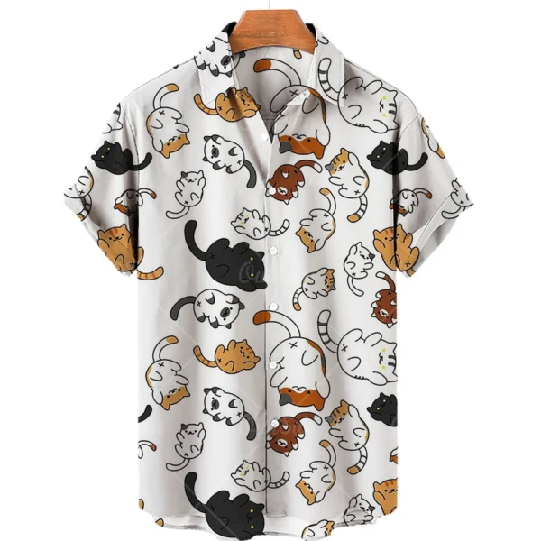 Summer Men's Hawaiian Short Sleeve Printed Shirts Loose Fitting Oversized Social Cartoon Pictures Floral Casual Fashion Clothing - Image 8