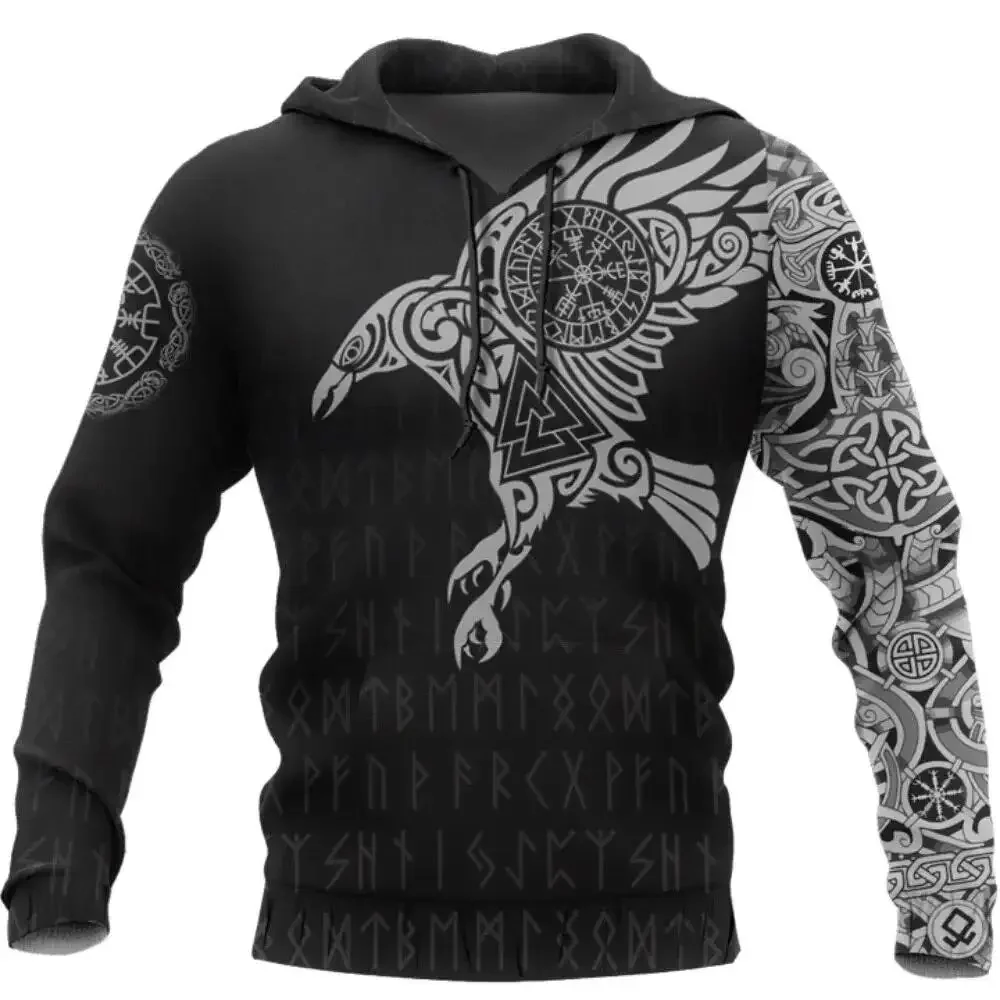 2023 New Autumn Men's Hoodie Wolf Print 3D Sweatshirts Urban Trendy All-Match Oversized Tops Poleron Hooded Clothes Men Clothing - Image 10