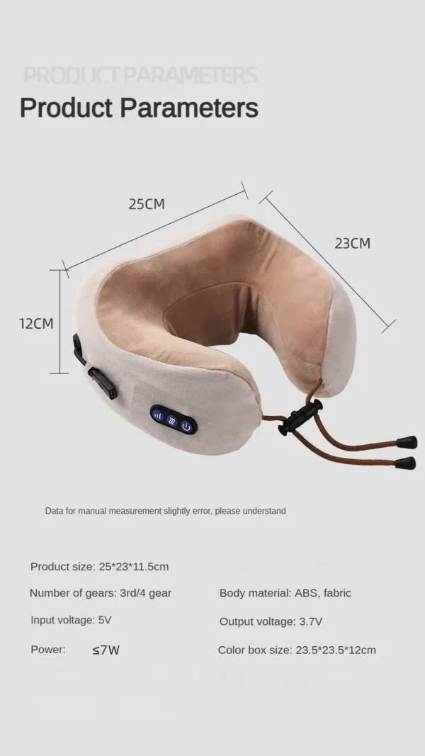 Rechargeable Neck Massager U shaped Pillow Multifunctional Portable Shoulder Cervical Massager Outdoor Home Car Relaxing Massage - Image 22
