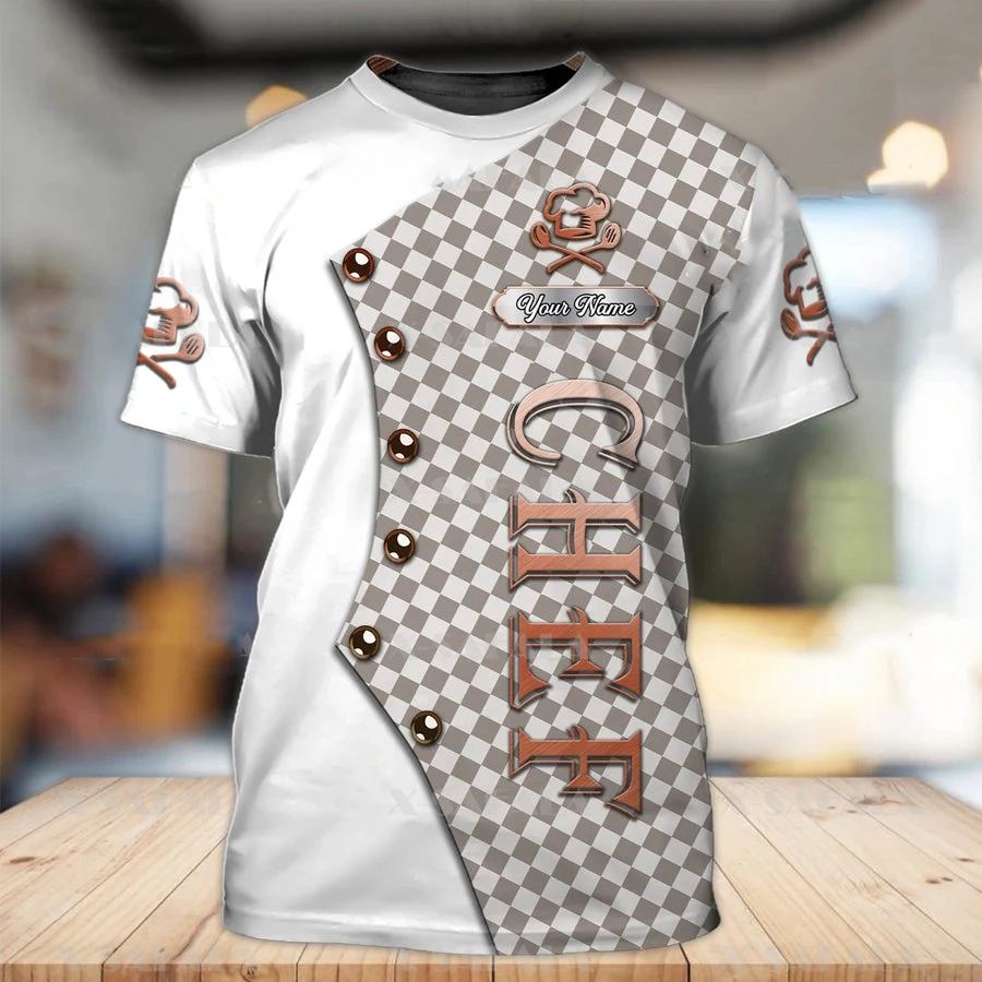 Summer Men's T-shirt Summer Short Sleeve Kitchen Items Printed Chef Clothes Round Neck Oversized Men's Clothing Street Tops Tees - Image 16