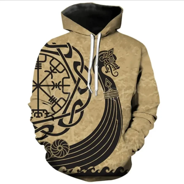 2023 New Autumn Men's Hoodie Wolf Print 3D Sweatshirts Urban Trendy All-Match Oversized Tops Poleron Hooded Clothes Men Clothing - Image 16