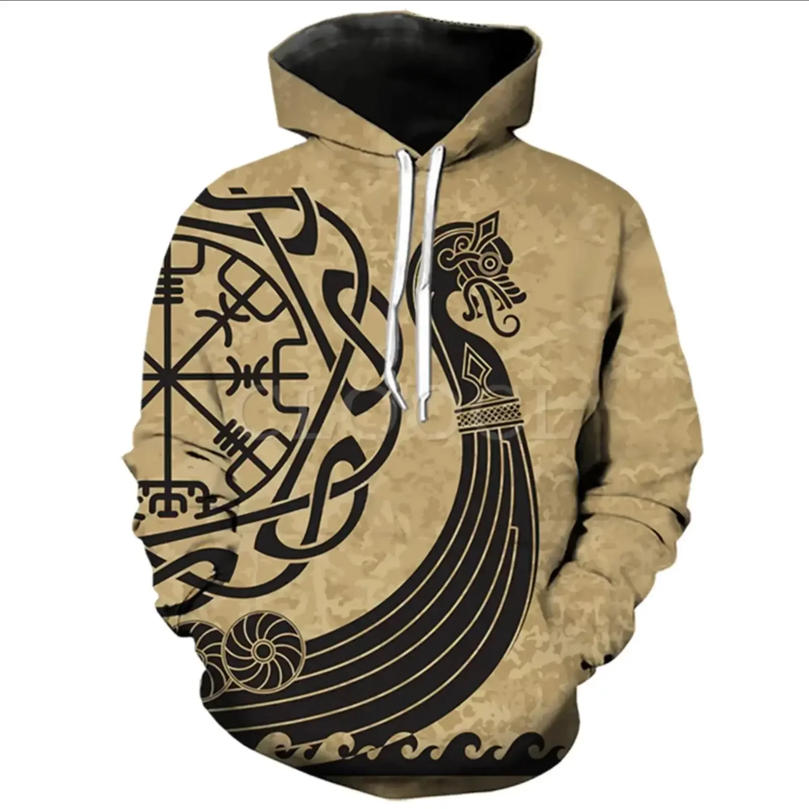 2023 New Autumn Men's Hoodie Wolf Print 3D Sweatshirts Urban Trendy All-Match Oversized Tops Poleron Hooded Clothes Men Clothing - Image 16