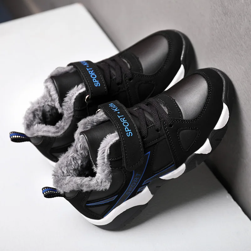 Fashion Boys Sport Shoes Winter Kids Running Sneakers Children Warm Walking Casual Shoes Lightweight Plush Sneakers Boots Boy - Image 6