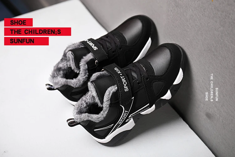 Fashion Boys Sport Shoes Winter Kids Running Sneakers Children Warm Walking Casual Shoes Lightweight Plush Sneakers Boots Boy - Image 15