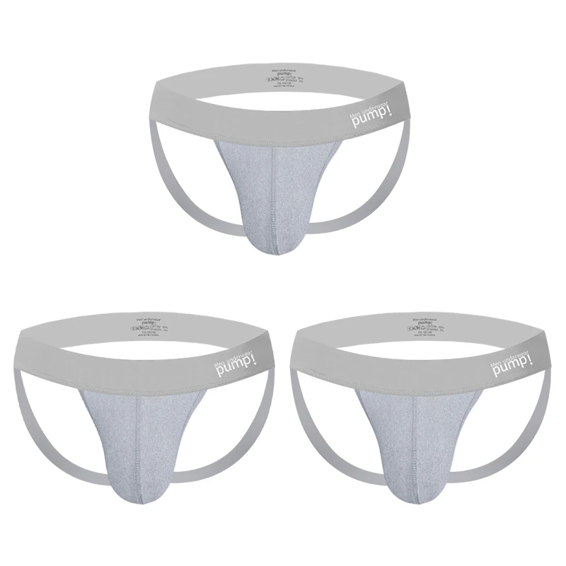 1/2/3/4 PCS Men Underwear Stripes Independent U-shaped Gay Men's Jockstrap Bikini Slip Tanga String Thong Breathable Cotton - Image 26