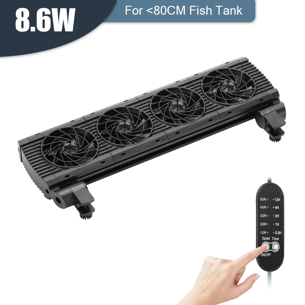 Aquarium Cooling Fan 8 Variable Speed Adjustable Wide Angle Chiller Fish Tank Fit For 15mm tank thinckness - Image 9