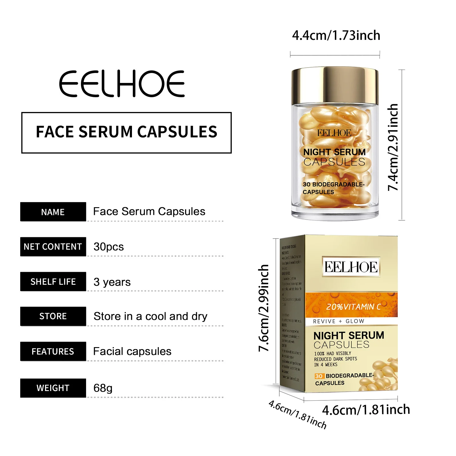 Vitamin C Facial Capsule Serum Moisturizing Anti Aging Wrinkle Removal Dark Spots Repair Acne Skin Rejuvenation Essence Capsules - Image 12