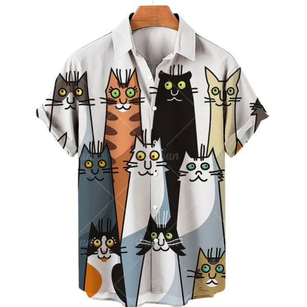 Summer Men's Hawaiian Short Sleeve Printed Shirts Loose Fitting Oversized Social Cartoon Pictures Floral Casual Fashion Clothing - Image 18