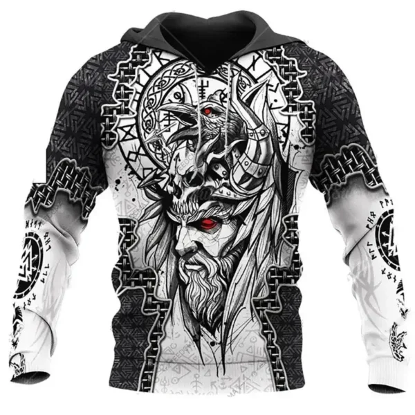 2023 New Autumn Men's Hoodie Wolf Print 3D Sweatshirts Urban Trendy All-Match Oversized Tops Poleron Hooded Clothes Men Clothing - Image 7