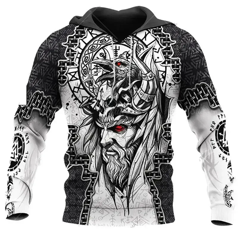 2023 New Autumn Men's Hoodie Wolf Print 3D Sweatshirts Urban Trendy All-Match Oversized Tops Poleron Hooded Clothes Men Clothing - Image 7