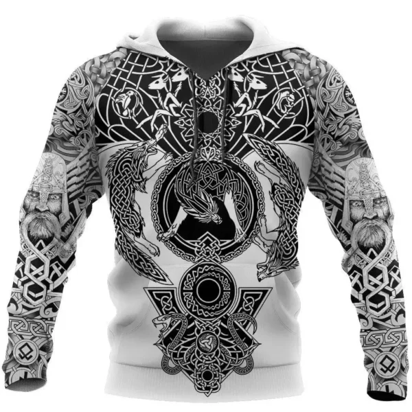 2023 New Autumn Men's Hoodie Wolf Print 3D Sweatshirts Urban Trendy All-Match Oversized Tops Poleron Hooded Clothes Men Clothing - Image 20