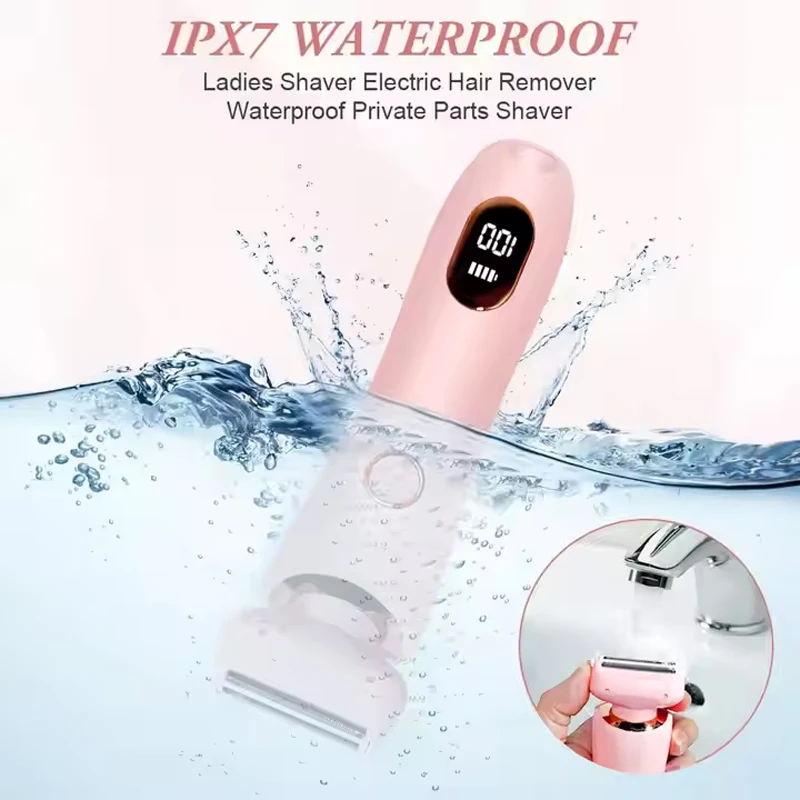 Professional 2 in 1 Wet Dry Electric Waterproof Razor Hair Removal Lady Shaver Trimmer for Bikini Leg Arm Underarm Area - Image 5