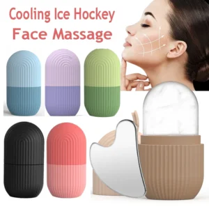 Ice Face Roller & Stainless Steel Gua Sha Tool Set Facial Massager Ice Roller Skin Care Tool Beauty Set Lifting Contouring Tool