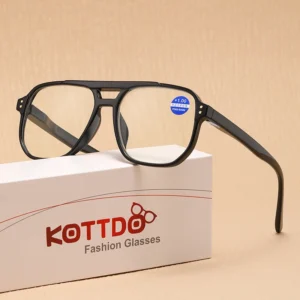 New Fashionable Reading Glasses Men with Spring Legs and No Facial Clamping Design Anti Blue Light Presbyopia Hyperopia Eyeglass