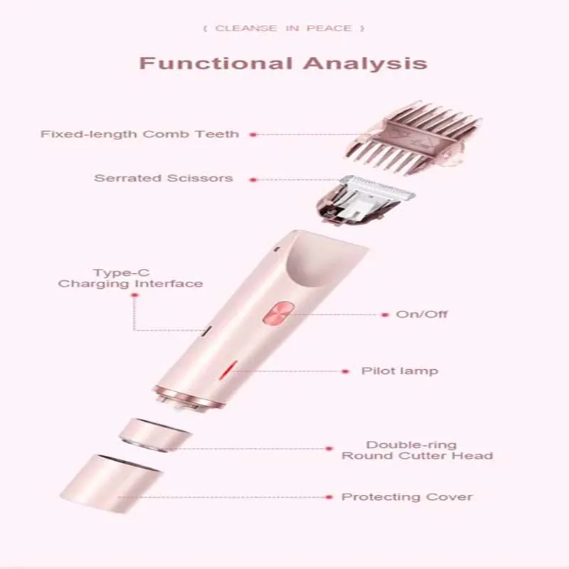 Professional 2 in 1 Wet Dry Electric Waterproof Razor Hair Removal Lady Shaver Trimmer for Bikini Leg Arm Underarm Area - Image 11