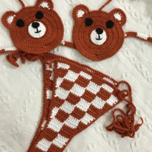 Lady's Custom Crochet Bikini Set 2 Pieces Bathing Suit Sexy Micro Bikinis Handmade Swimsuit Thong Swimwear Women Outfits