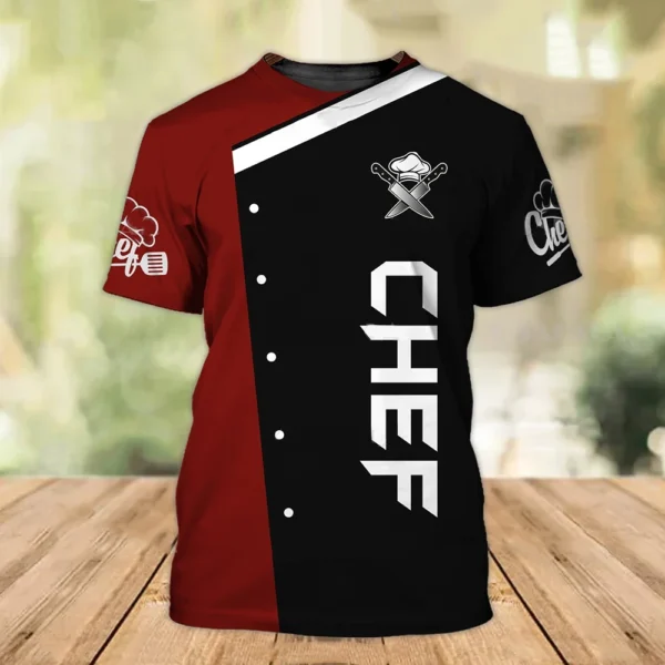 Summer Men's T-shirt Summer Short Sleeve Kitchen Items Printed Chef Clothes Round Neck Oversized Men's Clothing Street Tops Tees - Image 8