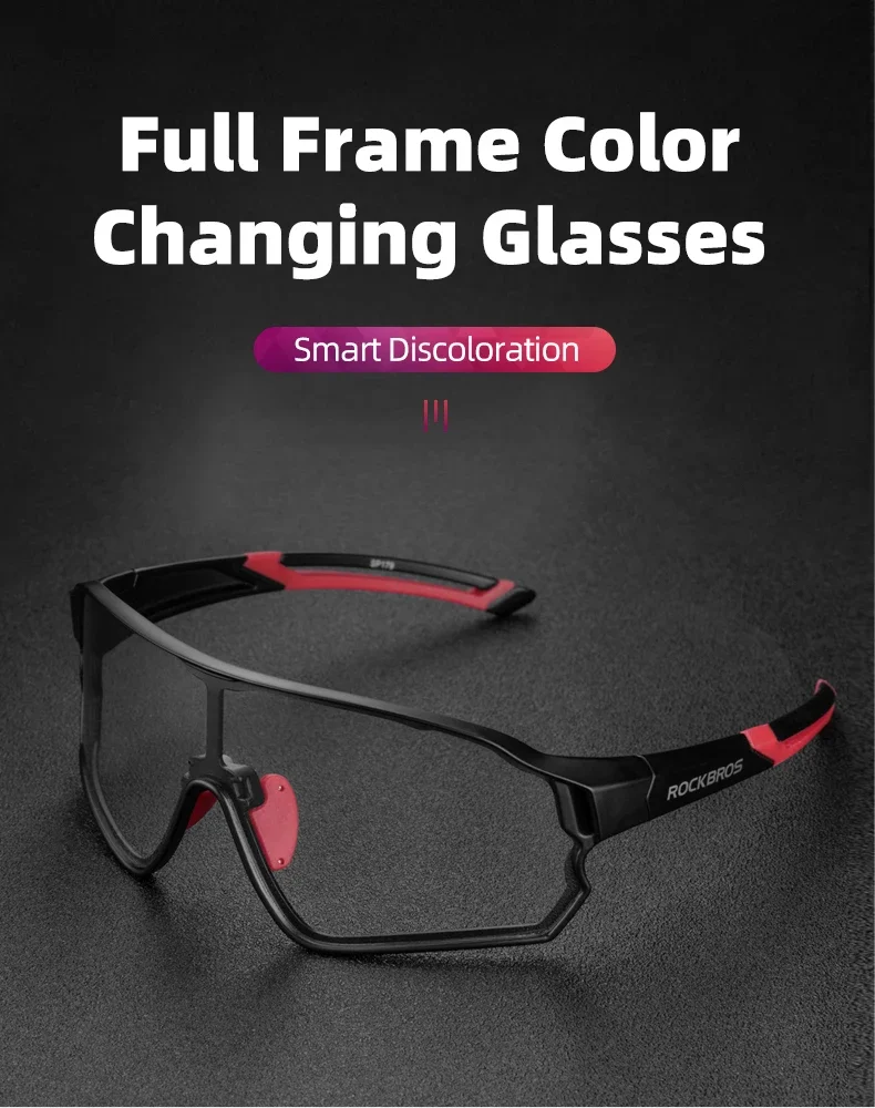 ROCKBROS Photochromic Bike Glasses UV400 Sun Protection Goggles Bicycle Sunglasses Sports Men Women Outdoor Eyewear - Image 15