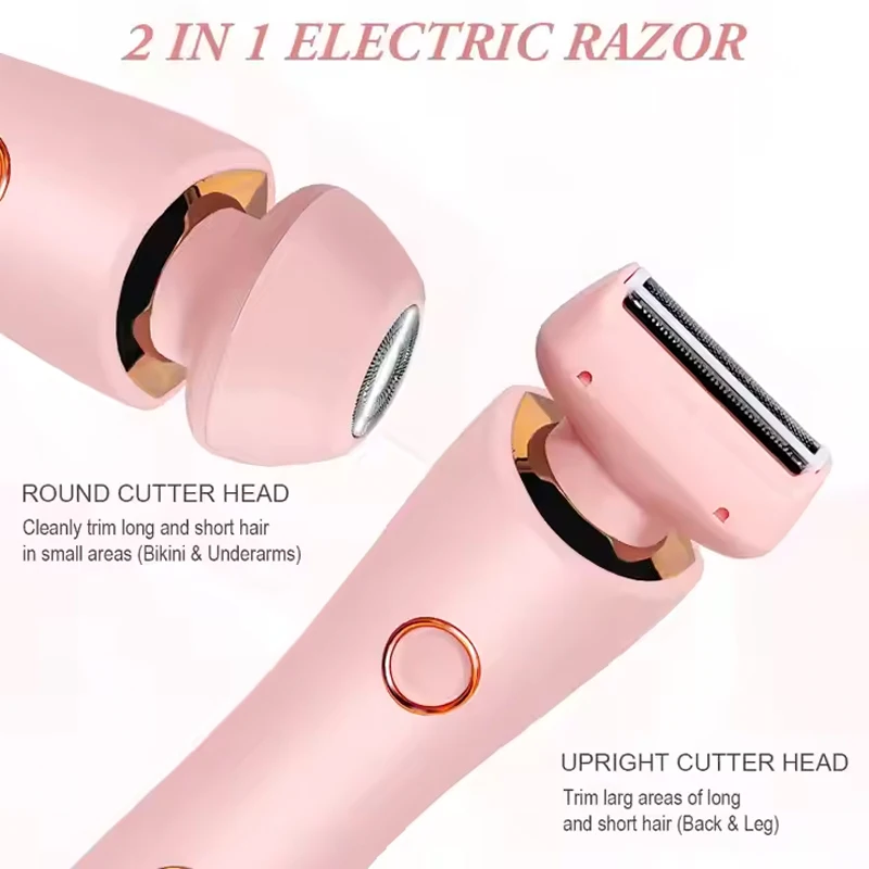 Professional 2 in 1 Wet Dry Electric Waterproof Razor Hair Removal Lady Shaver Trimmer for Bikini Leg Arm Underarm Area - Image 2