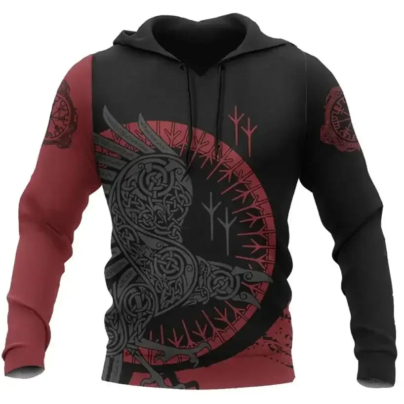 2023 New Autumn Men's Hoodie Wolf Print 3D Sweatshirts Urban Trendy All-Match Oversized Tops Poleron Hooded Clothes Men Clothing - Image 8
