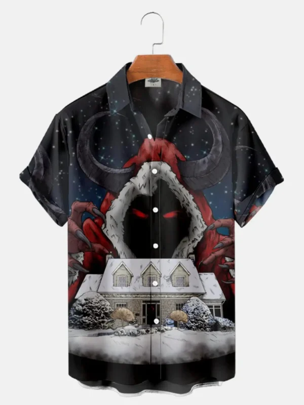 Summer Men's Hawaiian Short Sleeve Printed Shirts Loose Fitting Oversized Social Cartoon Pictures Floral Casual Fashion Clothing - Image 3
