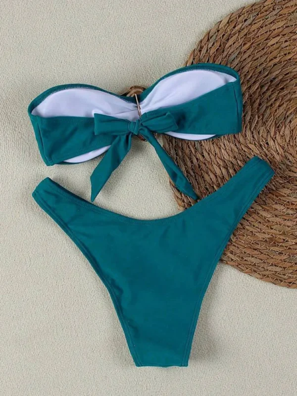 UETEEY 2025 New Summer Swimwear Bikini Set Sexy Solid Strapless Bikini 2 Piece Set Women Split Swimsuit Low Waist Beach Bikini - Image 18