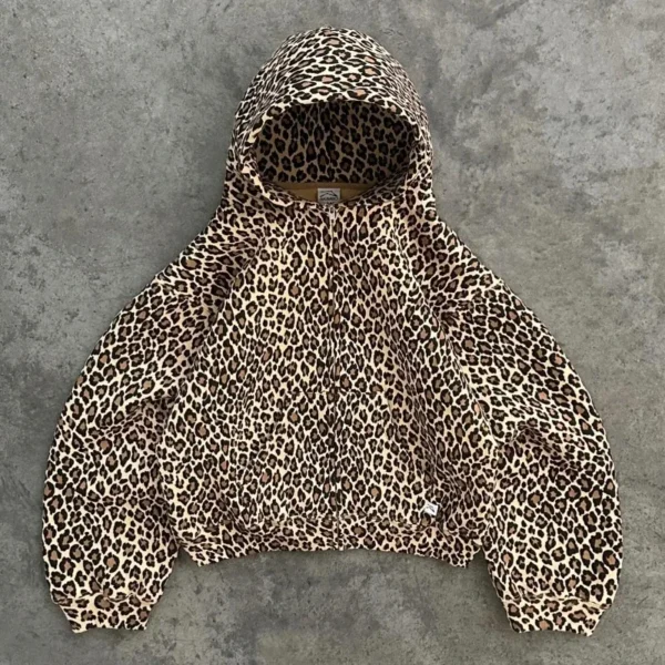 Y2K Hoodie vintage 2000s Camouflage Leopard print Harajuku Oversized hoodie Hip Hop streetwear Men women Sweatshirt Fashion Top - Image 10