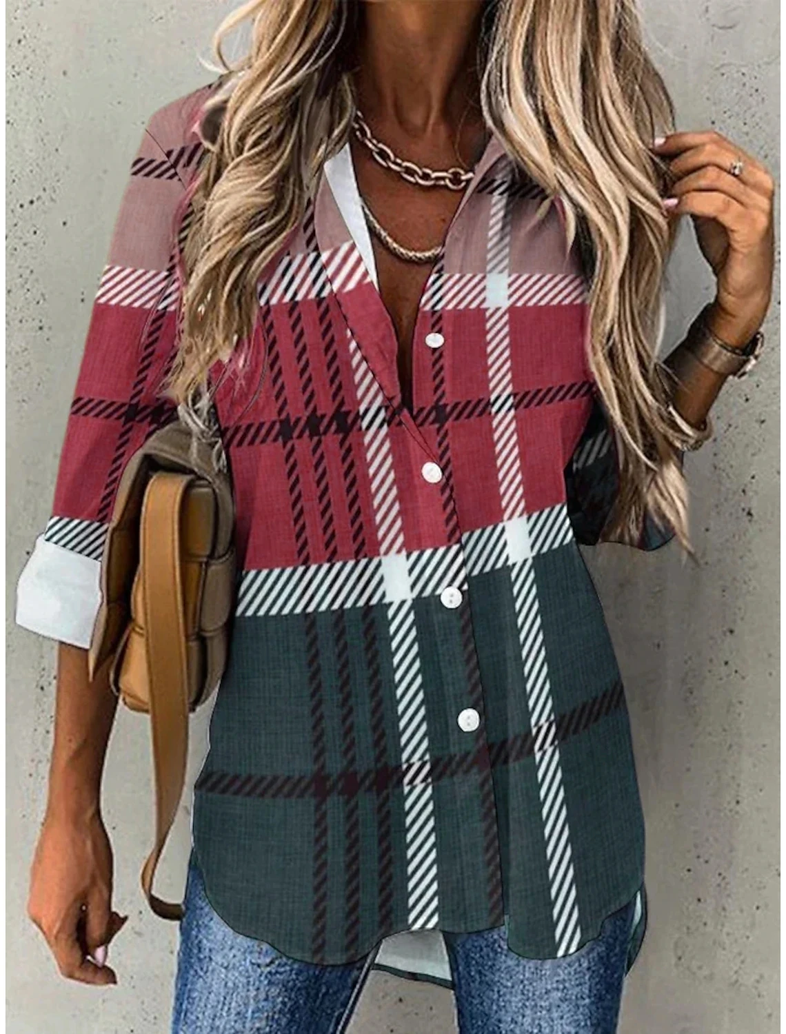 Street Fashion Blue and White Striped Shirt Women Irregular Long-Sleeved Oversized Smock 2024 Spring Loose Plaid Top Tide - Image 9