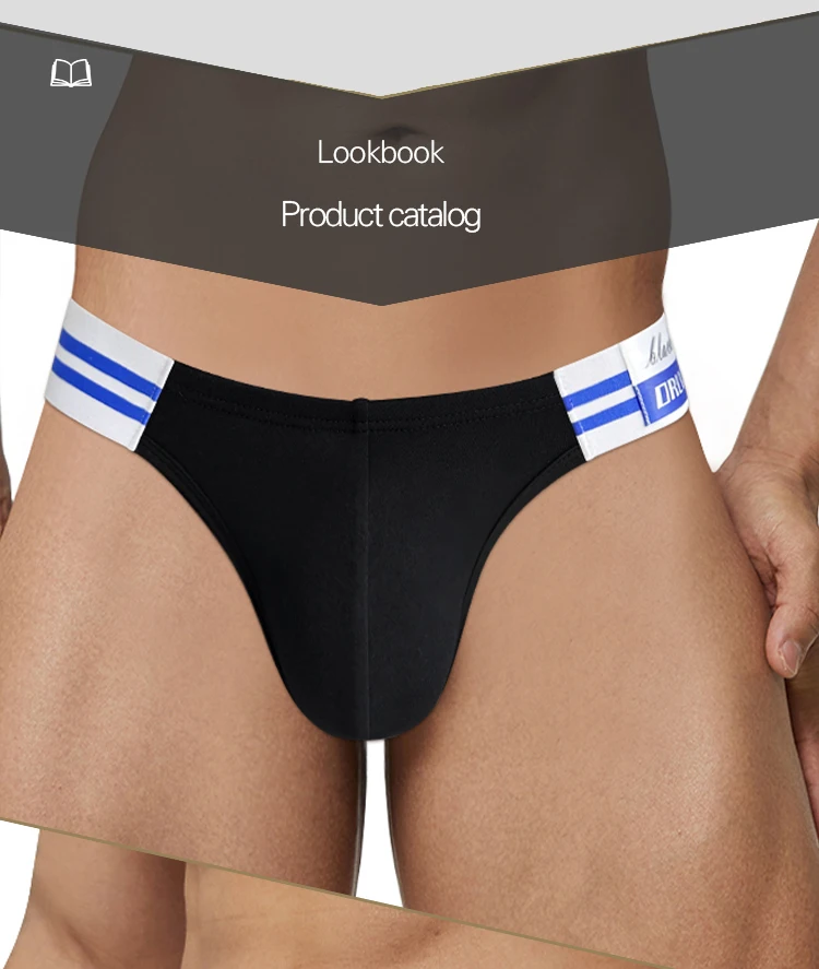 1/2/3/4 PCS Summer Hot Item Men's Briefs High Fork Triangle Pants Cotton Fabric Bikini Sea Blue Striped Elastic Band Underwear - Image 44