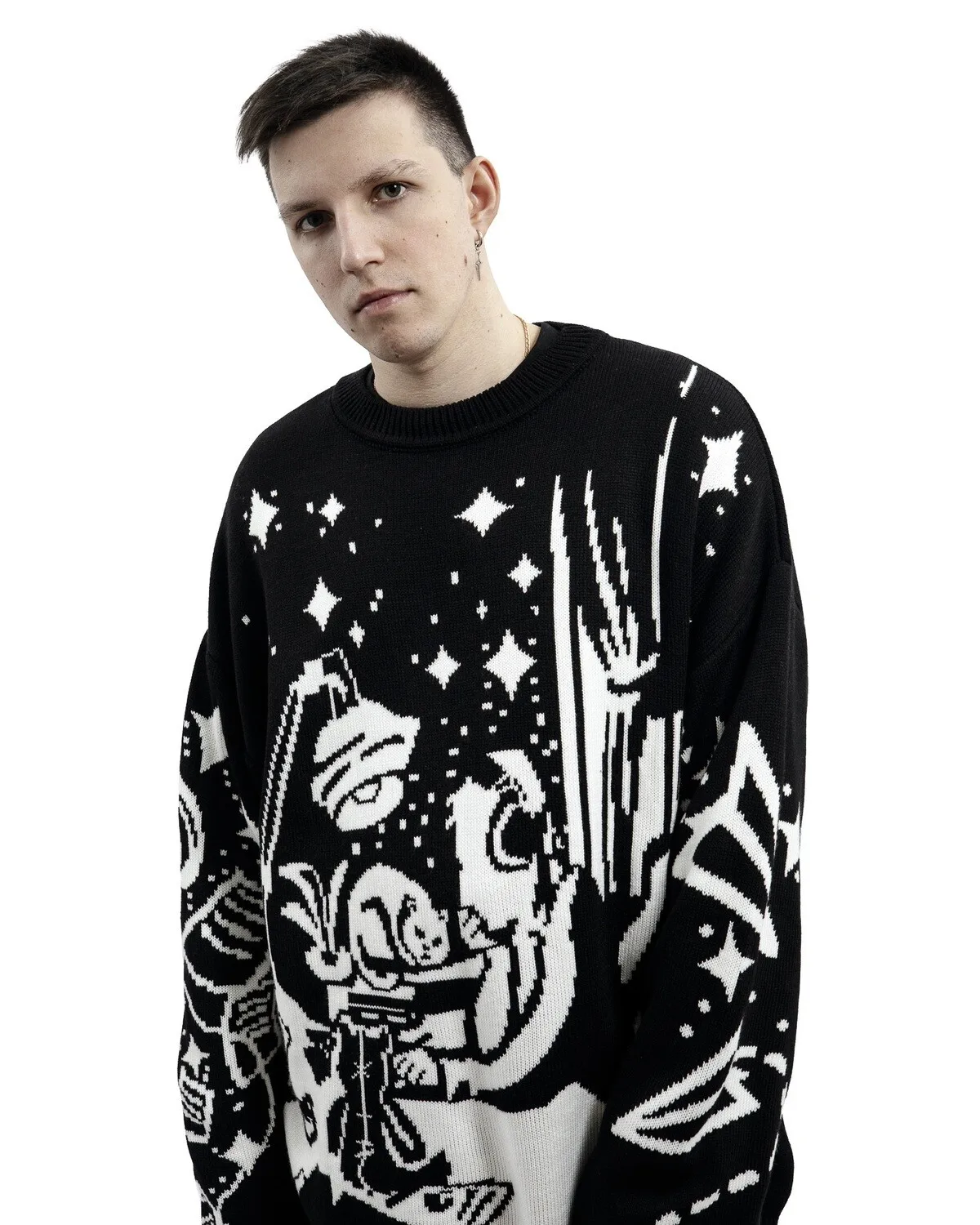 Oversized Sweaters Men Women Harajuku Anime Girl Graffiti Vintage Knitted Sweater lo-fi Winter Unisex Cotton Pullover Streetwear - Image 27