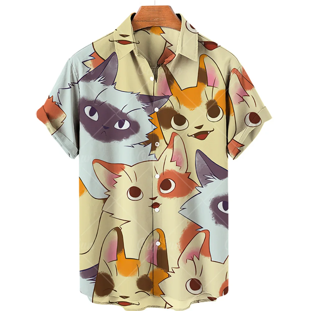 Summer Men's Hawaiian Short Sleeve Printed Shirts Loose Fitting Oversized Social Cartoon Pictures Floral Casual Fashion Clothing - Image 27