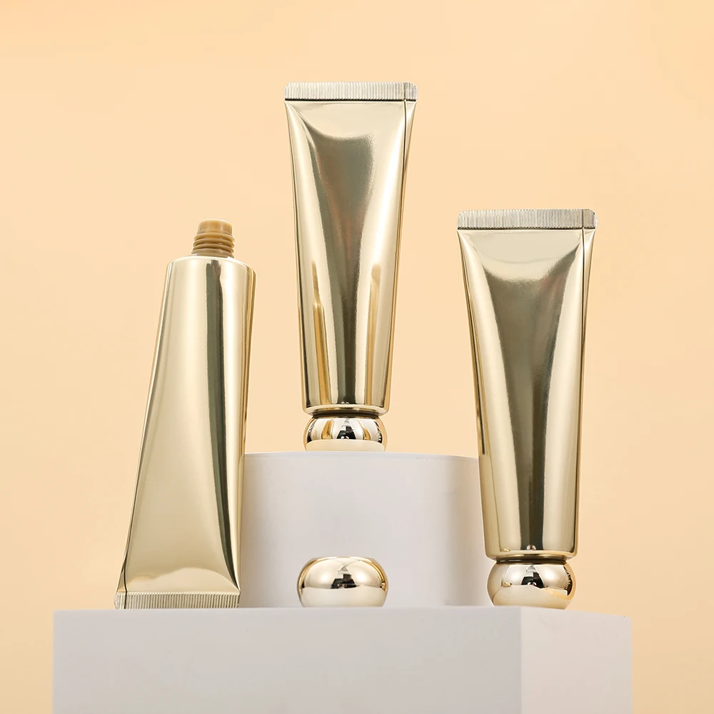 3pcs Gold 50ml Empty Refillable Plastic Soft Tubes Squeezable Bottle Packing Cosmetic For Facial Cleaner Lotion Hand Cream - Image 2