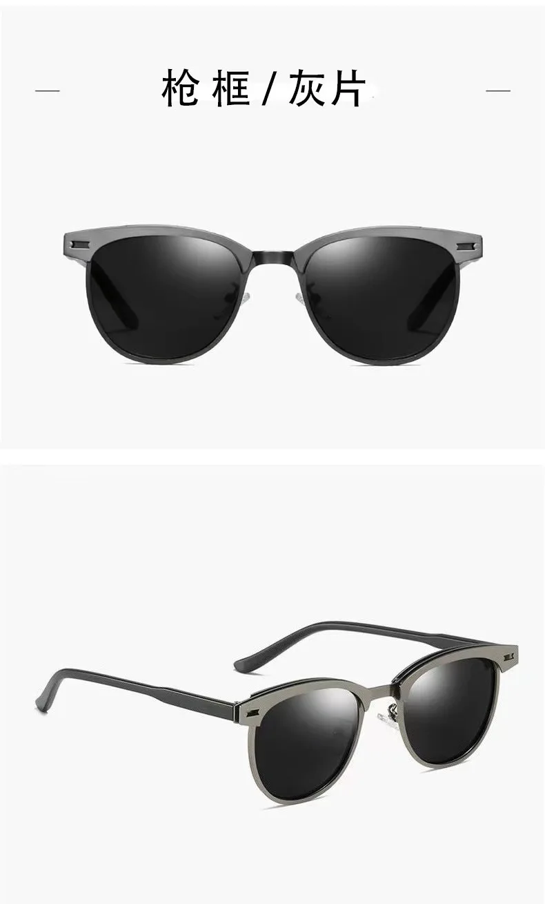 Polarizing Sunglasses Men Small Round Frame Retro Flow Sun Protection UV Glasses Sports Outdoor Travel Eyewear T248 - Image 8