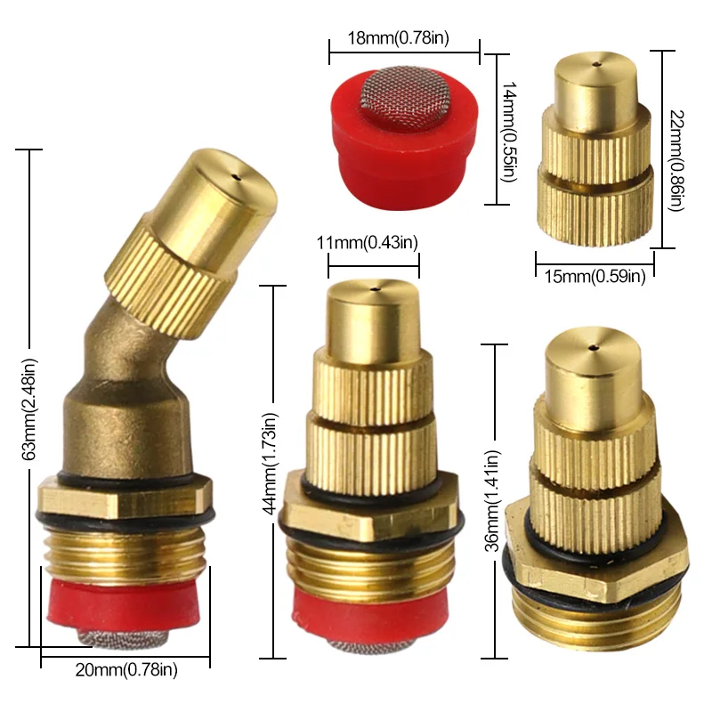 1/2  4 Point  Adjustable Brass Atomizing Sprayer Lawn Garden Sprinkler Heads Cooling Fogging Misting Nozzles Garden Sprinklers - Image 6