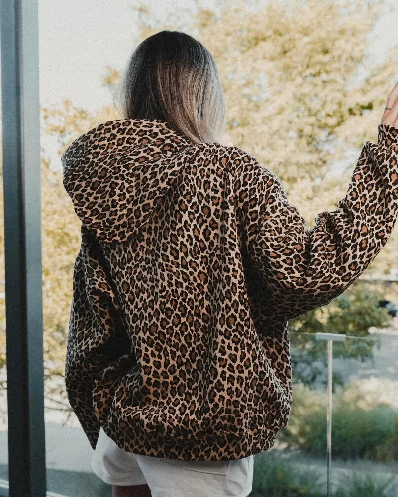 Y2K Hoodie vintage 2000s Camouflage Leopard print Harajuku Oversized hoodie Hip Hop streetwear Men women Sweatshirt Fashion Top - Image 3
