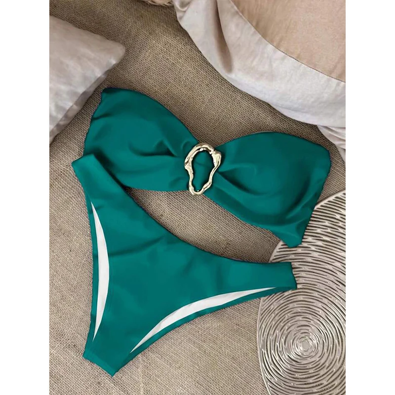 UETEEY 2025 New Summer Swimwear Bikini Set Sexy Solid Strapless Bikini 2 Piece Set Women Split Swimsuit Low Waist Beach Bikini - Image 19