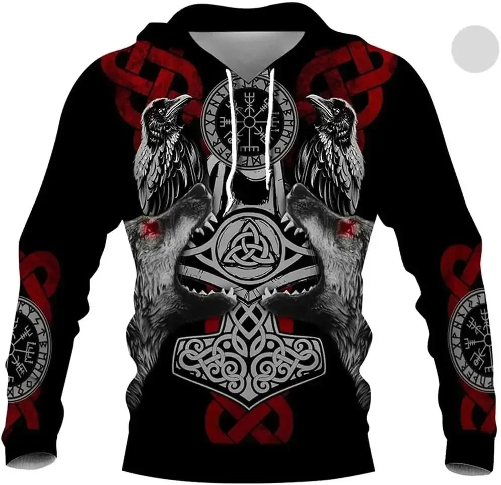 2023 New Autumn Men's Hoodie Wolf Print 3D Sweatshirts Urban Trendy All-Match Oversized Tops Poleron Hooded Clothes Men Clothing - Image 27