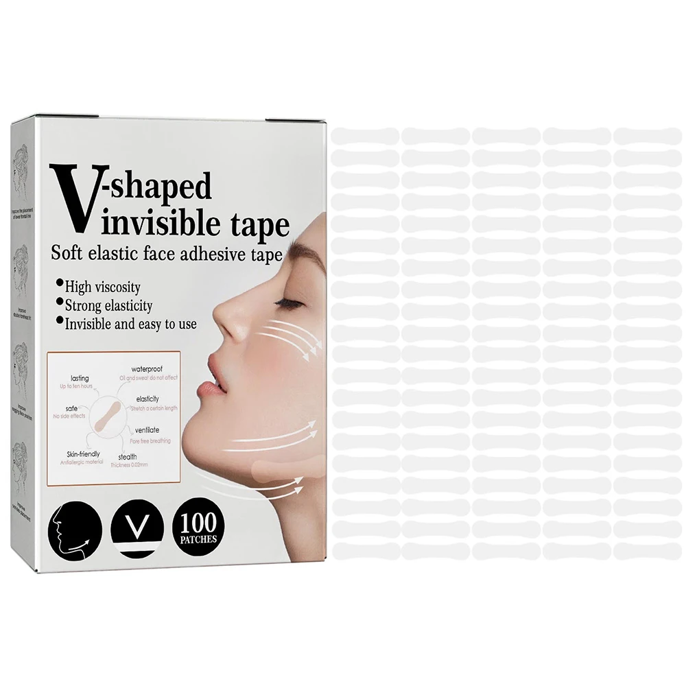 100Pcs Face Lift Invisible Tapes for Face V Line Eyes Lifting Wrinkle Remover Tighten Chin Tape V-Shaped Facial Skin Care Tool - Image 13