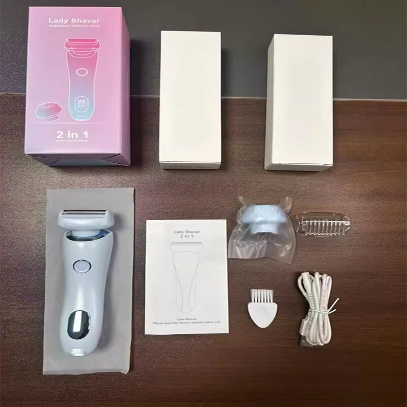 Professional 2 in 1 Wet Dry Electric Waterproof Razor Hair Removal Lady Shaver Trimmer for Bikini Leg Arm Underarm Area - Image 8