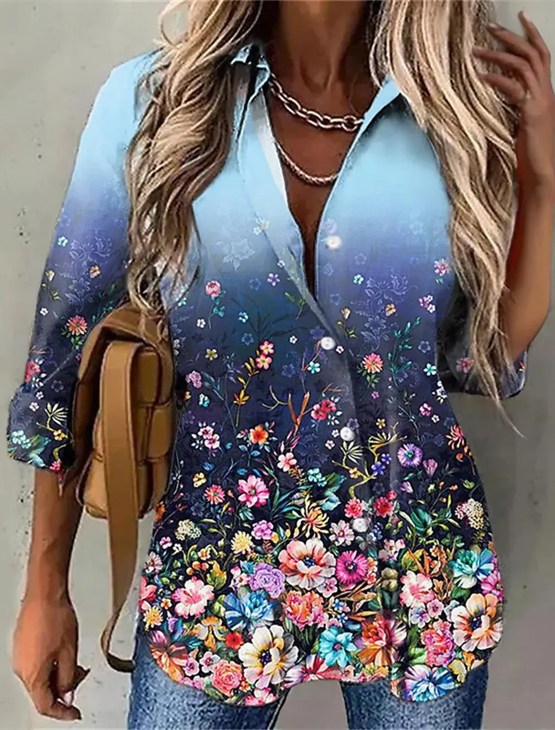 Street Fashion Blue and White Striped Shirt Women Irregular Long-Sleeved Oversized Smock 2024 Spring Loose Plaid Top Tide - Image 14