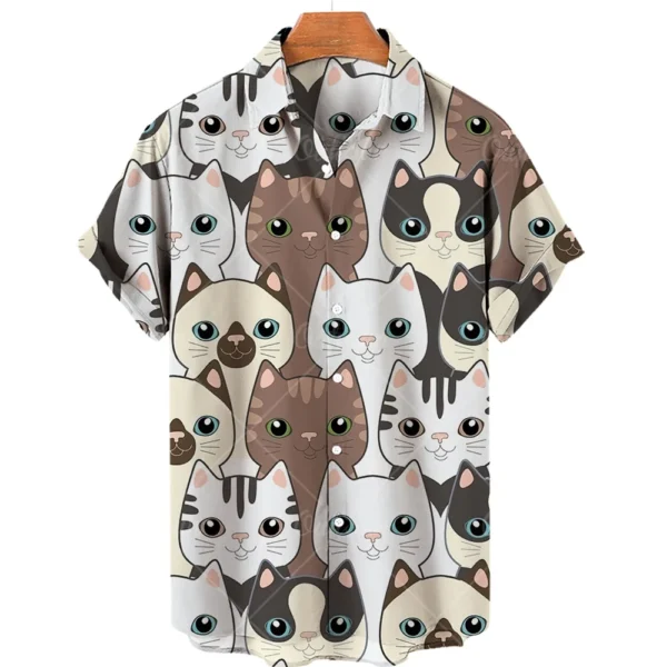 Summer Men's Hawaiian Short Sleeve Printed Shirts Loose Fitting Oversized Social Cartoon Pictures Floral Casual Fashion Clothing - Image 23