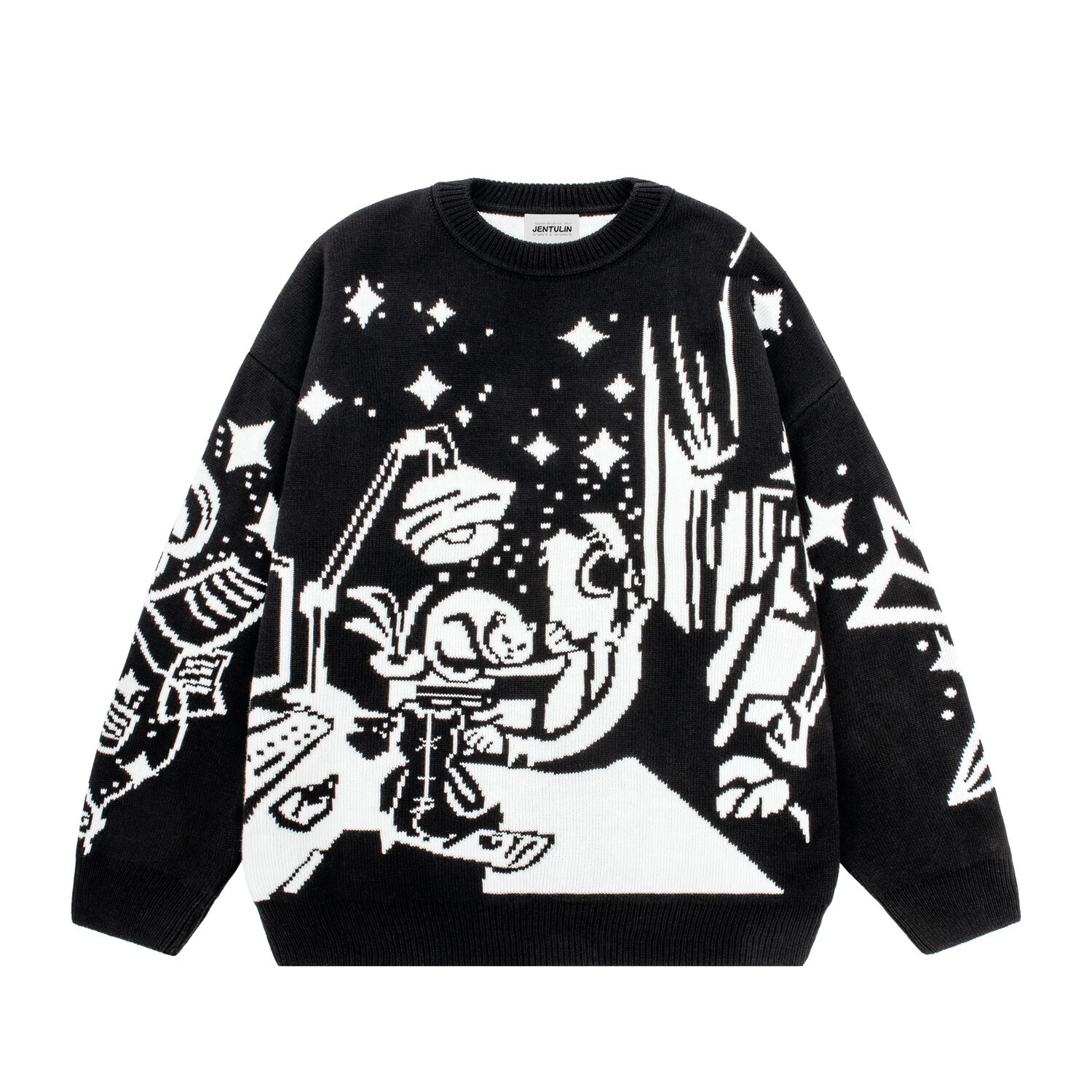 Oversized Sweaters Men Women Harajuku Anime Girl Graffiti Vintage Knitted Sweater lo-fi Winter Unisex Cotton Pullover Streetwear - Image 22