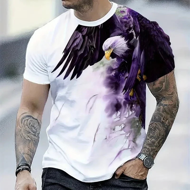Retro T-Shirt For Men Eagle 3D Print Short Sleeve Tees Summer Casual Quick Dry Loose Oversized T-Shirt Men   Streetwear - Image 14